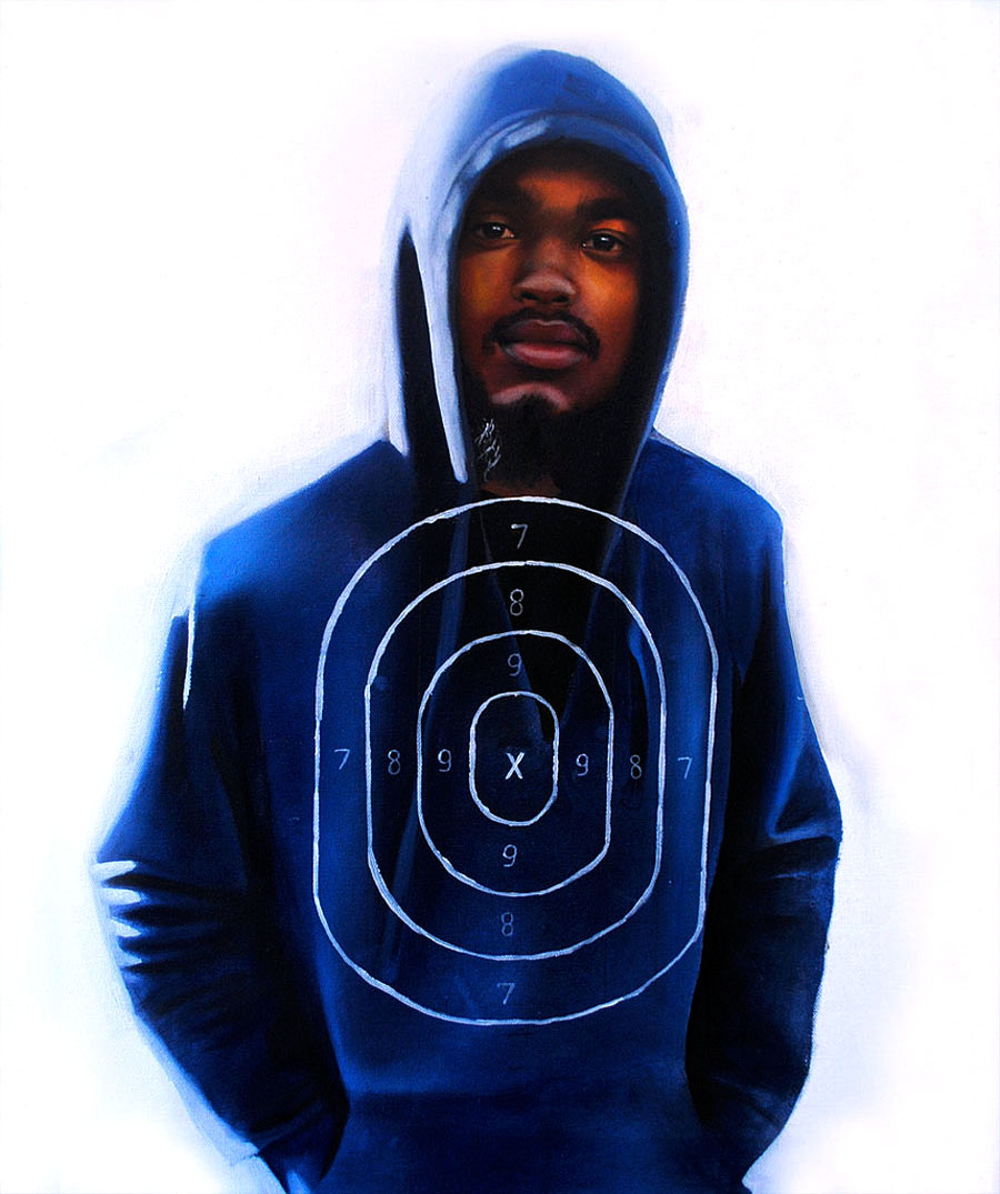 Victim of American Fear (Inspired by Oscar Grant), oil on canvas, 2011